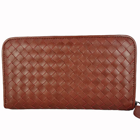 BOTTEGA VENETA 經典編織小羊皮圓皮拉鍊長夾