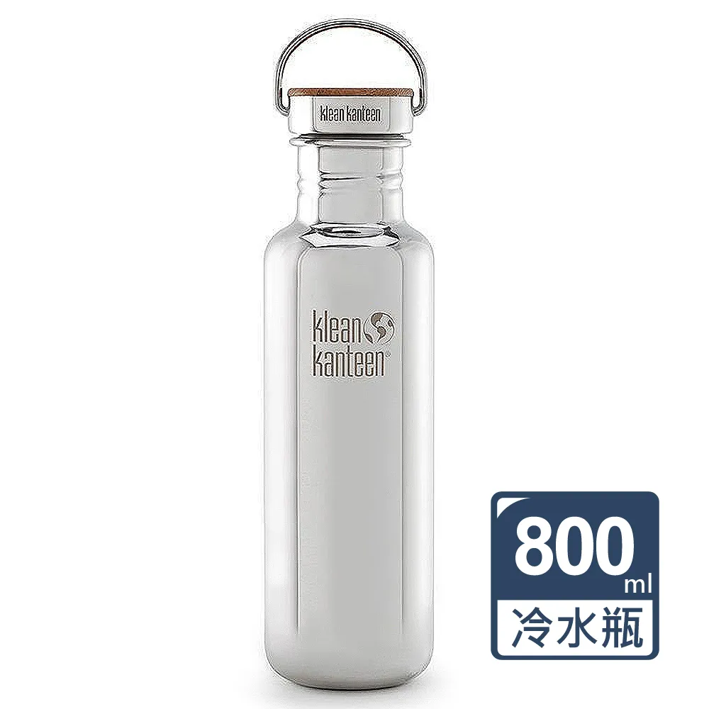 美國Klean Kanteen竹片鋼蓋不鏽鋼冷水瓶800ml