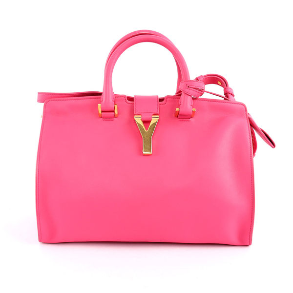 【YSL】金字logo 小牛皮手提斜背二用醫生包_展示品(糖果粉)