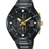 ALBA 東京聖誕限定計時腕錶-鍍黑/46mm VD57-X087SD(AM3403X1)