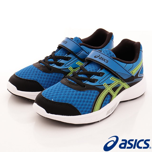 日本asics亞瑟士-雙網流線運動款(C725N-4507藍-20~22cm)