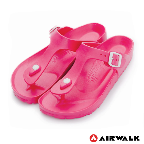 AIRWALK(女) -AB拖 EVA中性T字羅馬夾腳拖鞋-桃紅