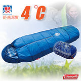 【美國 Coleman】C4 2段可調式化纖睡袋4度C(可耐寒至-1℃/溫度調節).輕量化纖睡袋/可機洗.可當棉被/附收納袋/CM-27270 海軍藍