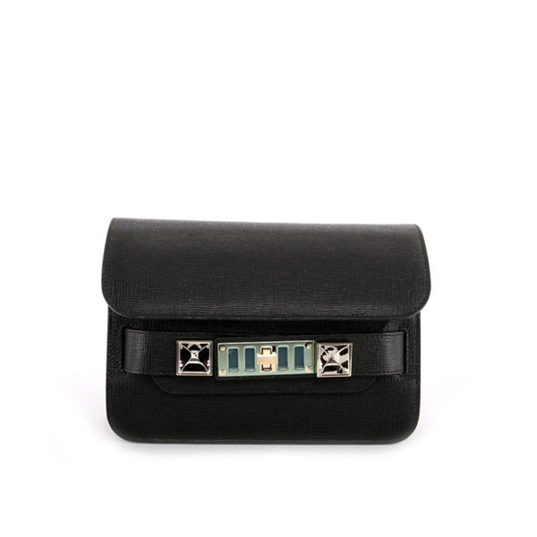 【PROENZA SCHOULER】mini 新款金釦 防刮牛皮 PS11(黑色)