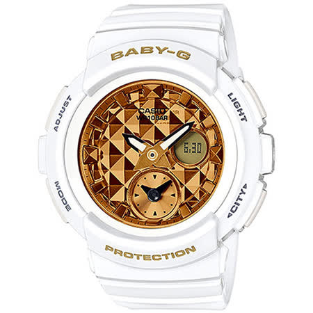 【casio 卡西歐】baby-g 白金龐克風時尚雙顯表(44mm/bga-195m-7a)