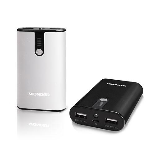 WONDER旺德 7500mAh鋁合金雙輸出行動電源WA-P077