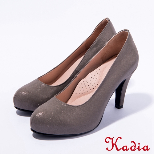 Kadia.氣質高雅素面高跟鞋(灰色)