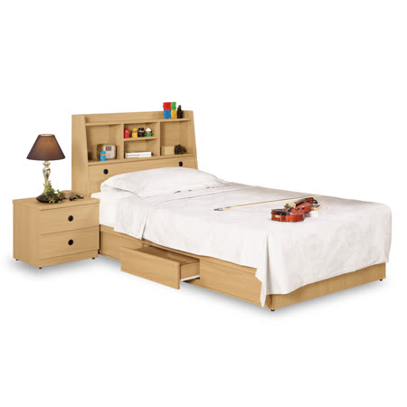 HAPPYHOME 達拉斯3.5尺書架型單人床-不含床墊-床頭櫃C7-665-3兩色可選-免運費