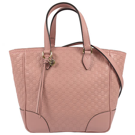 GUCCI BREE 經典雙G緹花牛皮壓紋二用包.粉紅