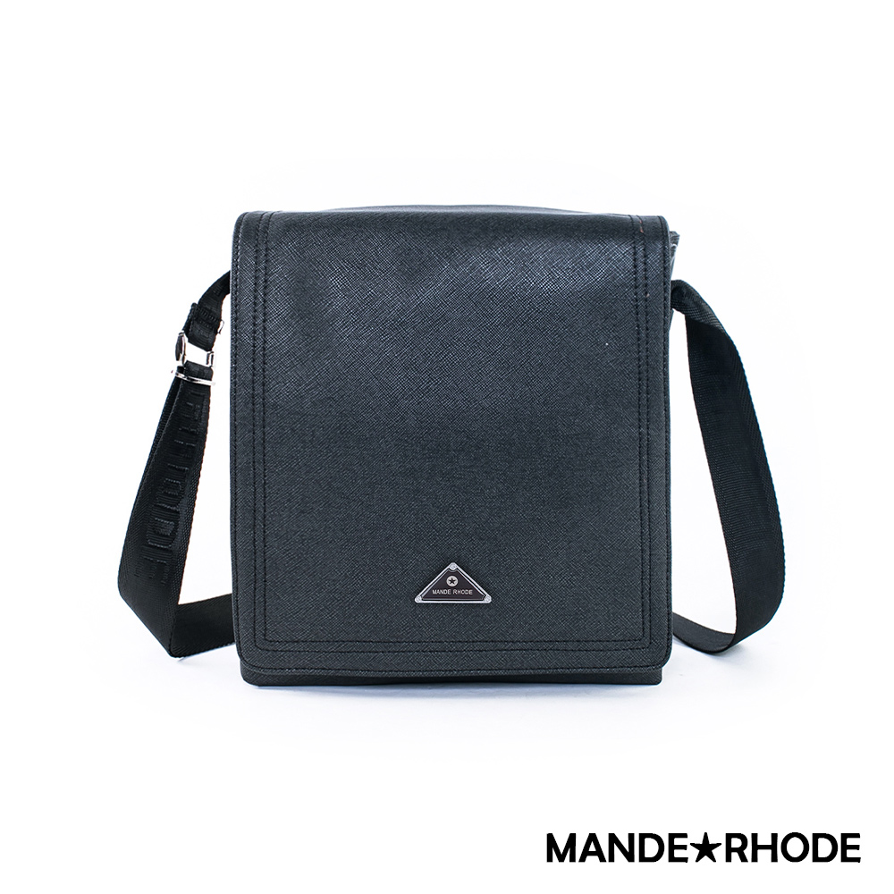 MANDE RHODE - 里米尼 - 硬挺十字紋掀蓋多夾層側背包 - MR-52073