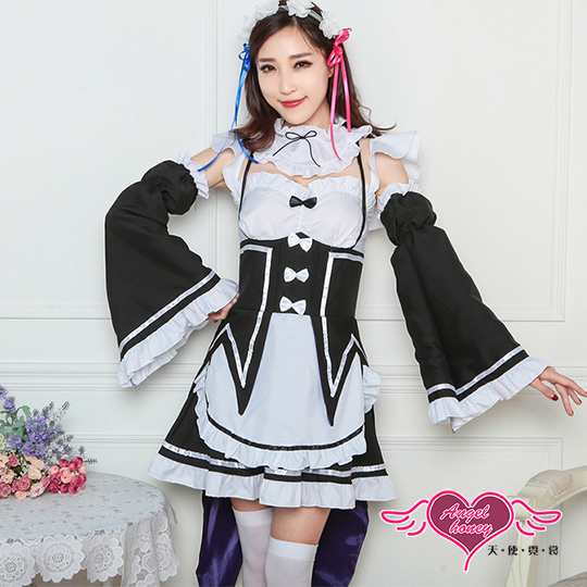 【天使霓裳】角色扮演 專屬服侍 甜美燕尾女僕制服表演服(黑F)