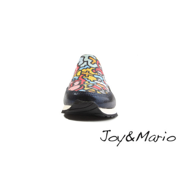 【Joy&Mario】歐美塗鴉運動休閒鞋 - 73033W NAVY-美碼5.5