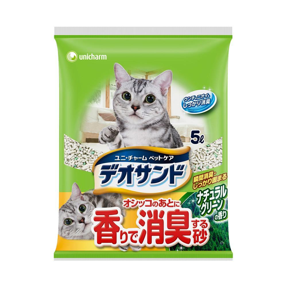 日本Unicharm消臭大師 尿尿後消臭貓砂-森林香 (5L x 4包)
