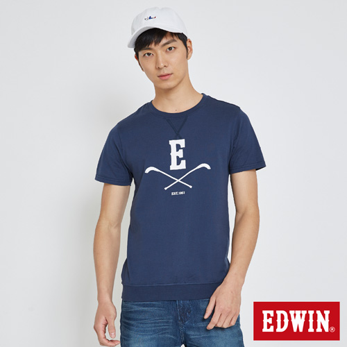 EDWIN 曲棍球校園短袖T恤-男-丈青