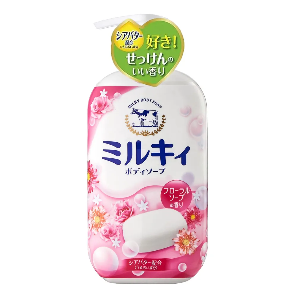 日本COW牛乳石鹼 牛乳精華沐浴乳(玫瑰花香)550ml