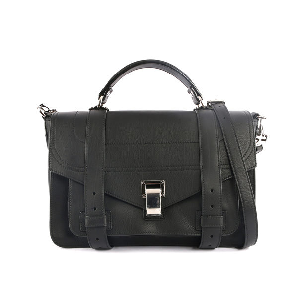 【PROENZA SCHOULER】牛皮中型 PS1兩用包(黑色)