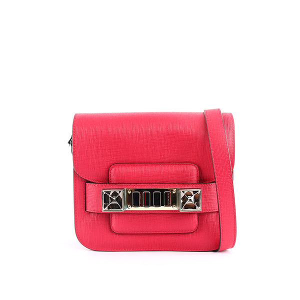 【PROENZA SCHOULER】TINY款 超mini小牛皮 PS11(金釦)洋紅色)