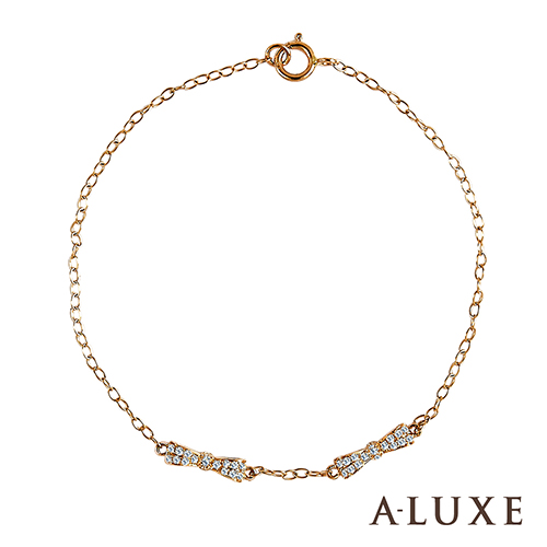A-LUXE 亞立詩 The Gift 系列 戀愛18K玫瑰金鑽石手鍊