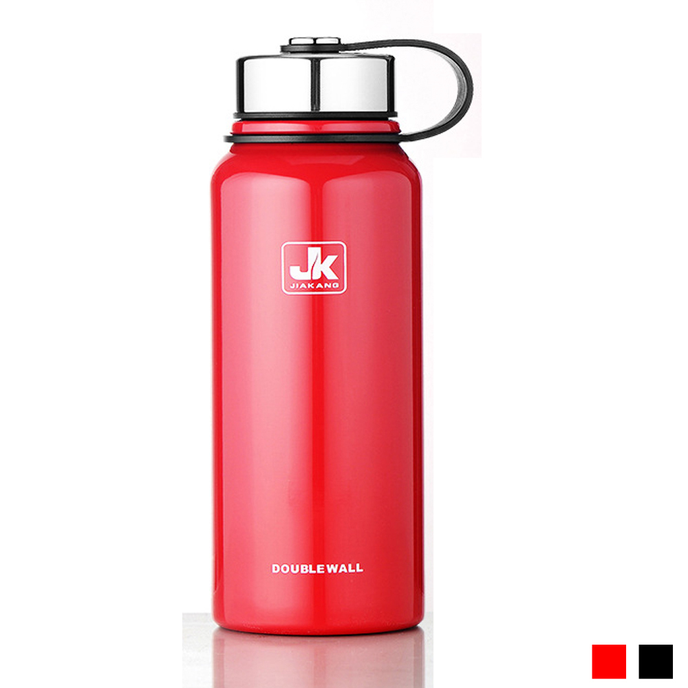 PUSH! 戶外休閒用品不銹鋼雙層真空冷泡茶保溫水壺保溫瓶1100ml保溫杯E83-1紅色