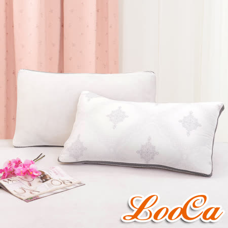 LooCa 古典3D蠶絲棉枕(2入)(送環保餐具組)
