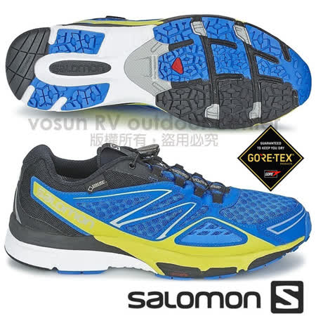【索羅門 SALOMON】男 X-SCREAM 3D GTX 專業防水透氣越野跑步運動鞋_聯盟藍/壁虎綠 375965