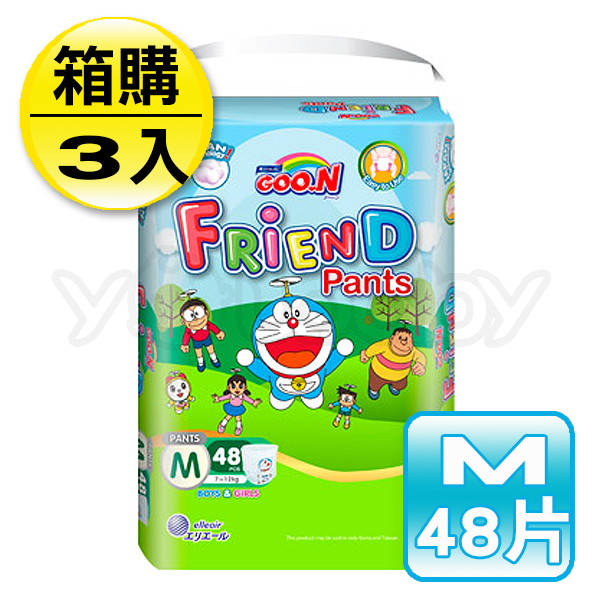日本大王 GOO.N 褲型M-國際版多啦A夢褲(48片X3串)-箱購