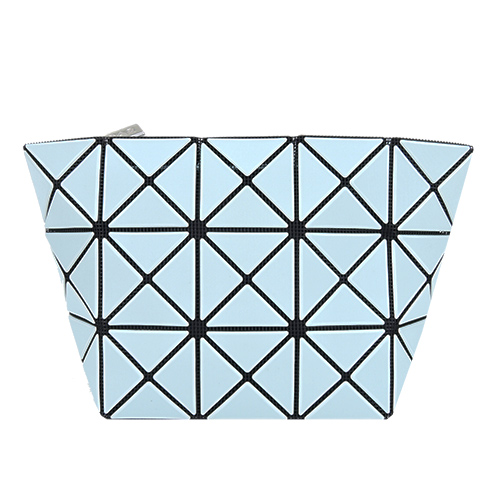ISSEY MIYAKE 三宅一生 BAOBAO幾何方格3x5霧面化妝包(粉藍)