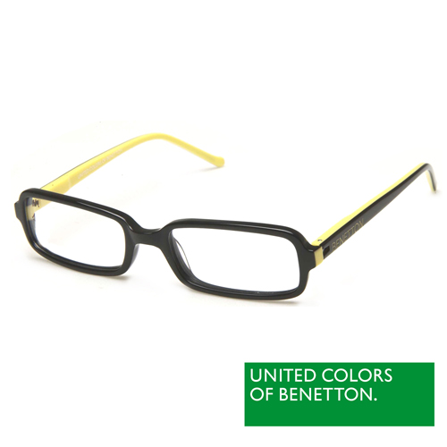 BENETTON 班尼頓 專業兒童眼鏡簡約時尚設計系列(黑黃 BB034-01)