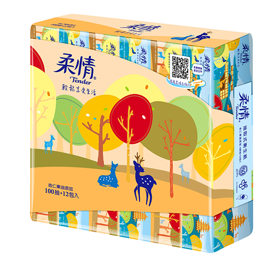 柔情 杏仁果油添加
衛生紙100抽x72包