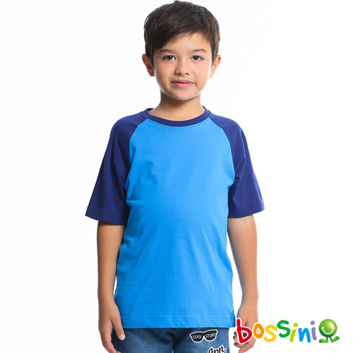 男童-配色純棉T恤 10藍紫
