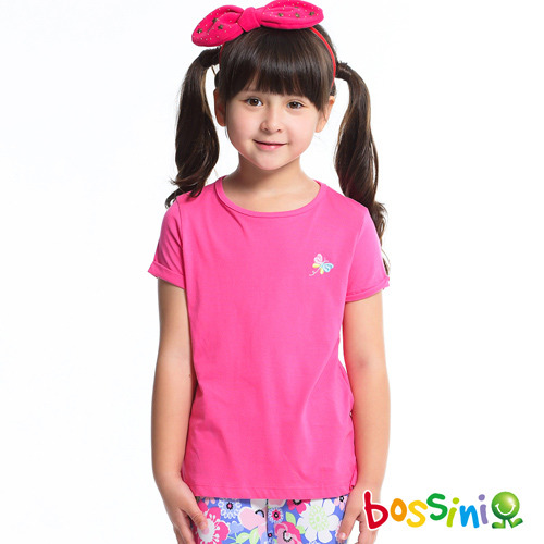 女童-純棉素色短袖T恤 05桃粉