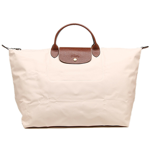 Longchamp 經典高彩度可摺疊水餃包 _ 短把/大型旅用/象牙色