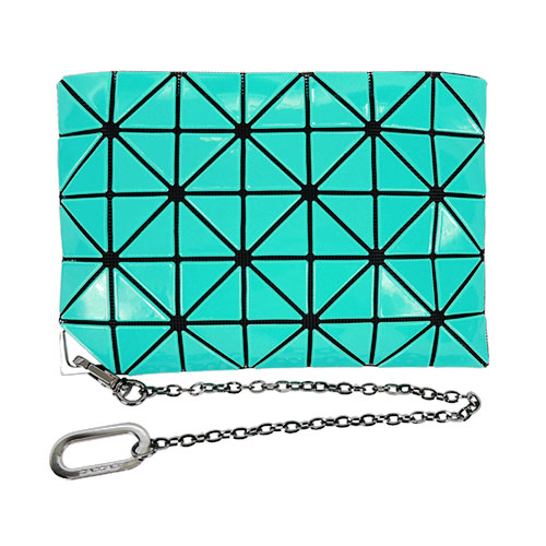 ISSEY MIYAKE 三宅一生BAOBAO FLIPPER 幾格方格5X7手拿鎖包(翠綠)