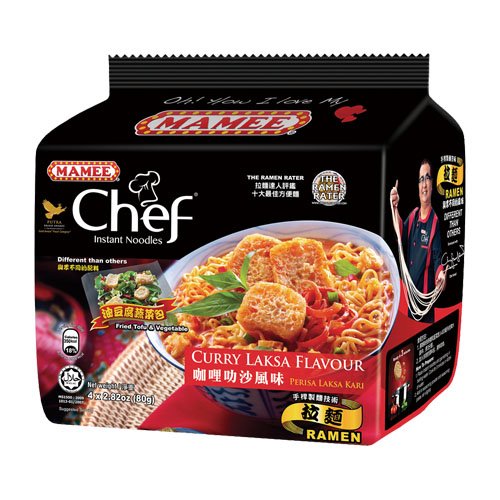 MAMEE金廚咖哩叻沙風味麵80G*4