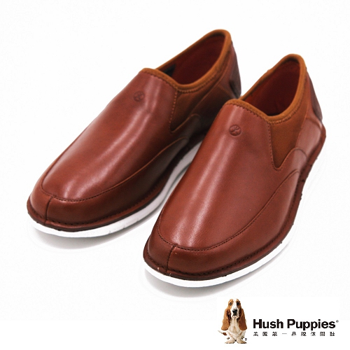 Hush Puppies 復古簡約直套式懶人鞋 休閒鞋 男款-棕(另有黑)