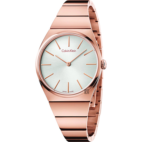 Calvin Klein CK Supreme 城市美學腕錶-銀x玫瑰金/34mm K6C2X646