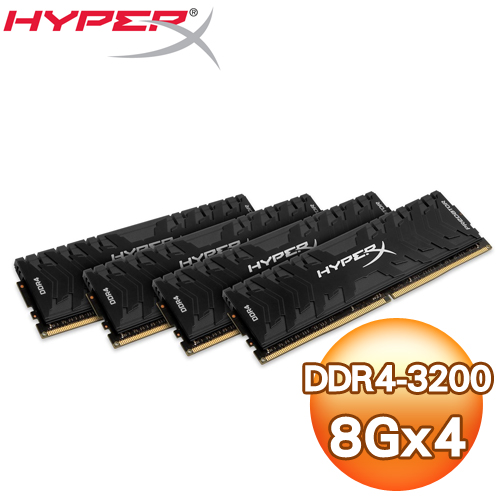 Kingston 金士頓 HyperX Predator DDR4-3200 8G*4 桌上型超頻記憶體
