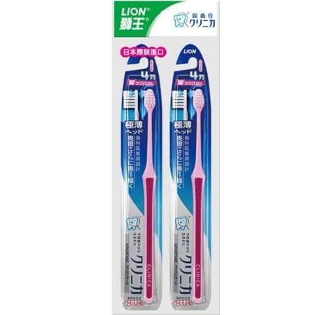 日本獅王固齒佳薄深潔牙刷-超小頭2入-顏色隨機