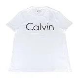 CK Calvin Klein 經典黑色字母大LOGO造型男仕短袖T恤(XL/白)