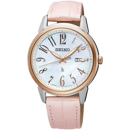 SEIKO 精工 LUKIA 美好時光太陽能女錶-珍珠貝 32mm V137-0CG0K SUT300J1 