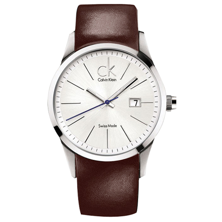 瑞士 Calvin Klein 經典簡約日期皮帶男錶 (K2246138)