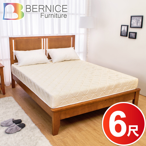 Bernice-緹花兩用透氣涼席護背連結式彈簧床墊-6尺加大雙人
