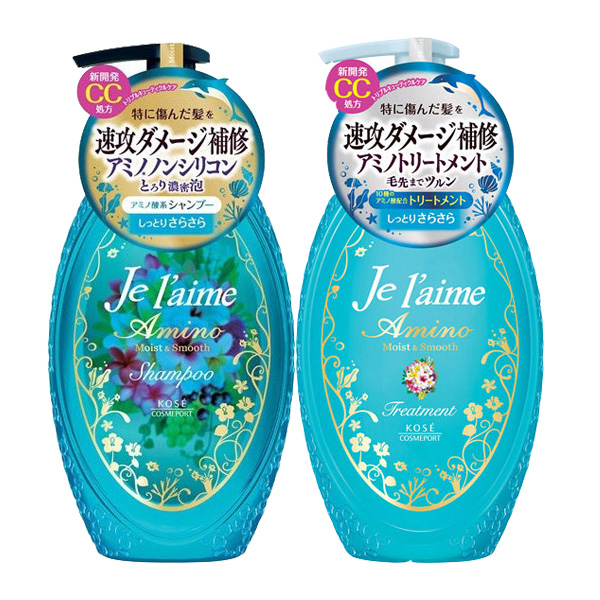 日本高絲KOSE Je laime 胺基酸洗髮精+潤髮乳 -(水藍色)清爽柔順 500ml