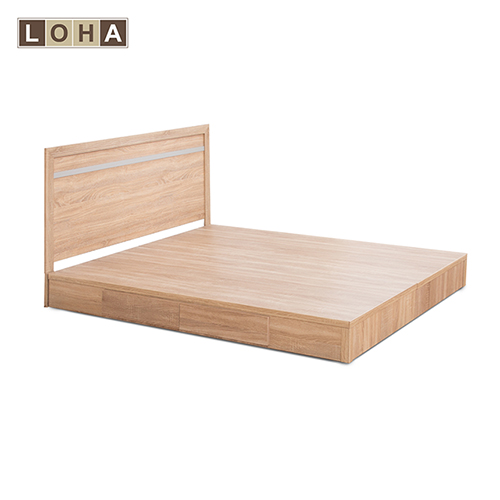 【LOHA】品味生活5尺雙人房間組-床片+抽屜床底/二色