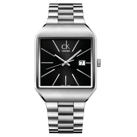 瑞士 Calvin Klein 流行時尚方型紳士錶 (K3L31161)