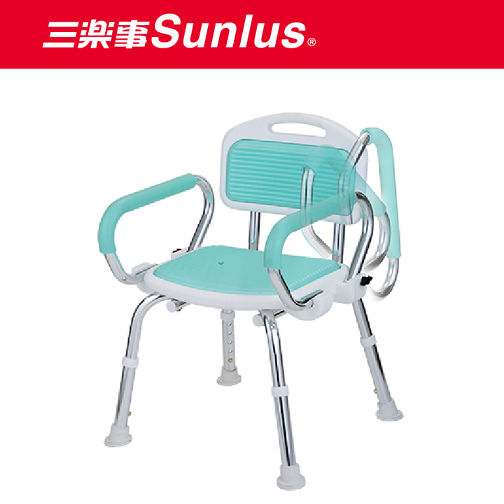【Sunlus】三樂事扶手收折式軟墊洗澡椅