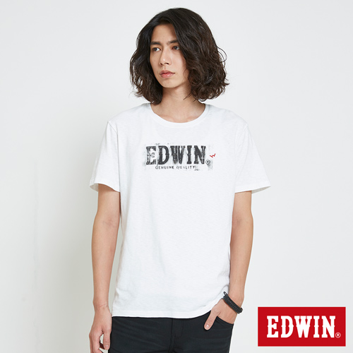 EDWIN 斑駁LOGOT恤-男-白色