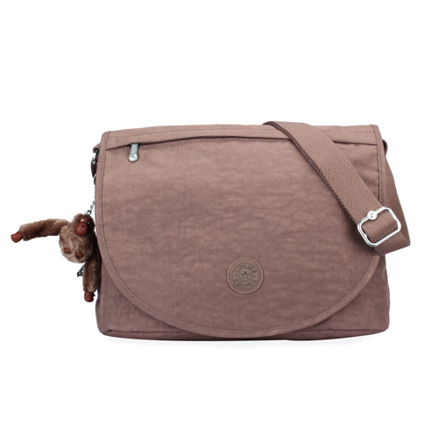 Kipling 經典Basic尼龍ORLEANE斜背包(淺咖啡)