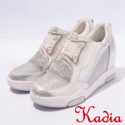 kadia.造型鑽面內增高休閒鞋(7025-18銀)