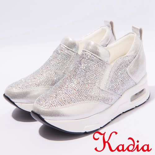 kadia.運動風造型鑽面休閒鞋(7028-88銀)